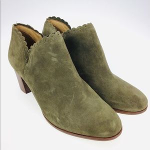 Jack Rogers Green Suede Booties